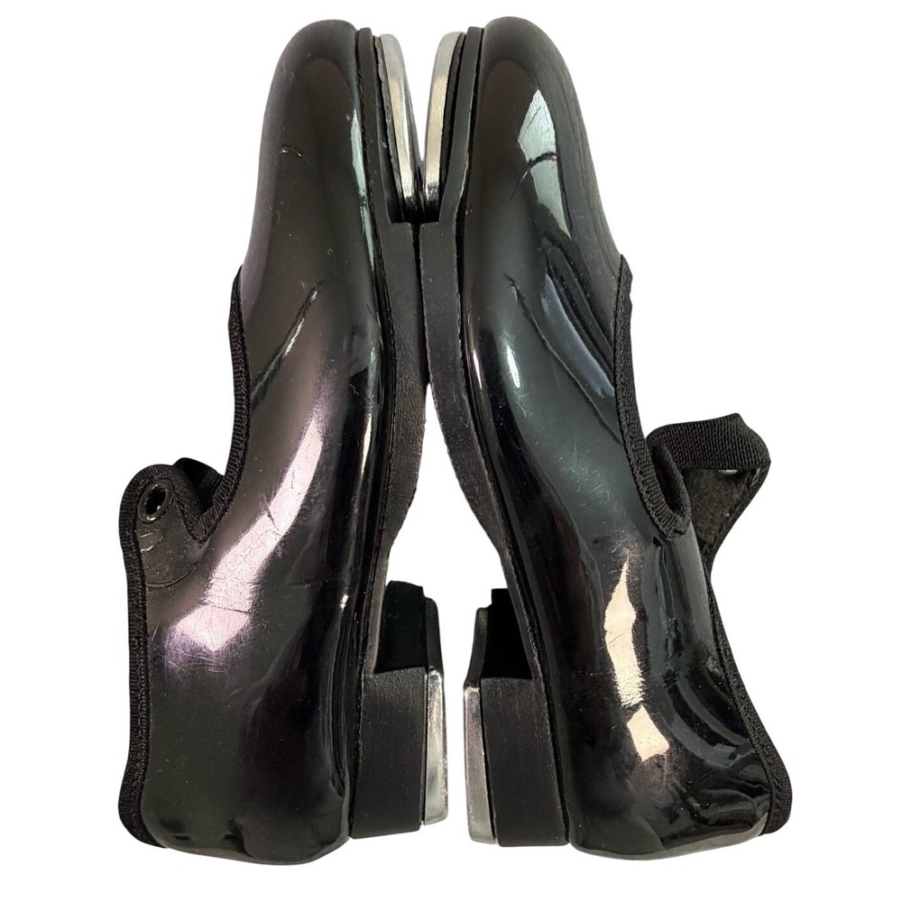 Capezio Kids Black Patent‎ Leather Tap Shoes Tele Tone Tap Sz 10M